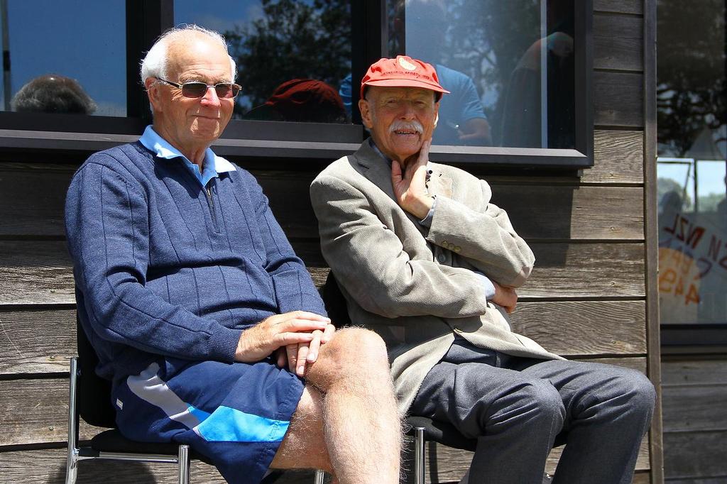 Life members Mike Petrevich and Neil Coleman - RS Feva launch - Wakatere Boating Club  November 10, 2013 © Richard Gladwell www.photosport.co.nz